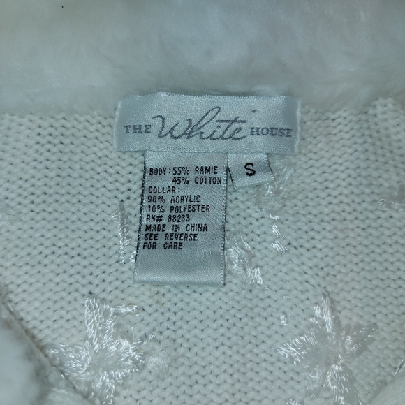 The White House beaded embroidered zip up jacket with faux fur, size small - Picture 5 of 5